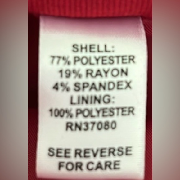 Women’s CATO Red blazer / jacket - Fully Lined, Knit, Ruched Sleeves, Large - Picture 4 of 5